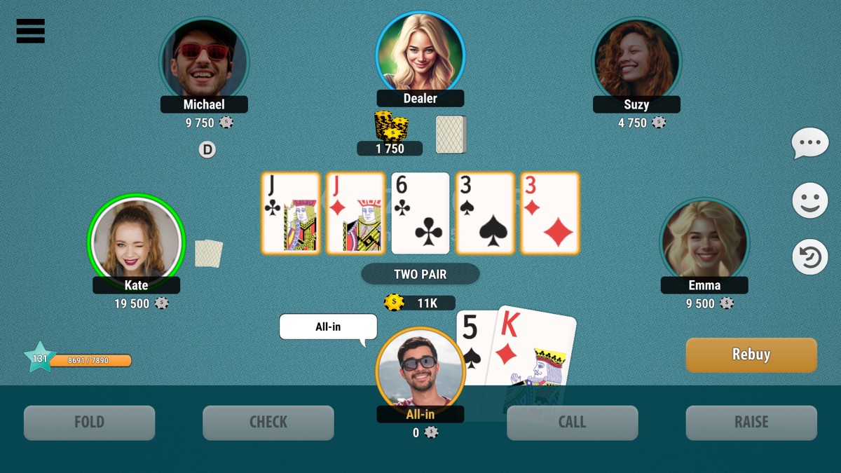 ภาพหน้าจอการเล่น KindzaPoker ภาพที่ 3